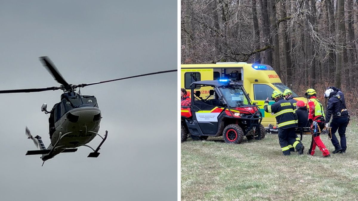 Lezec se zranil v lomu u Karlštejna, letěl k němu vrtulník